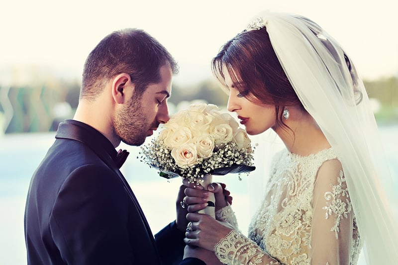 Bride in Trendy Wedding Dress